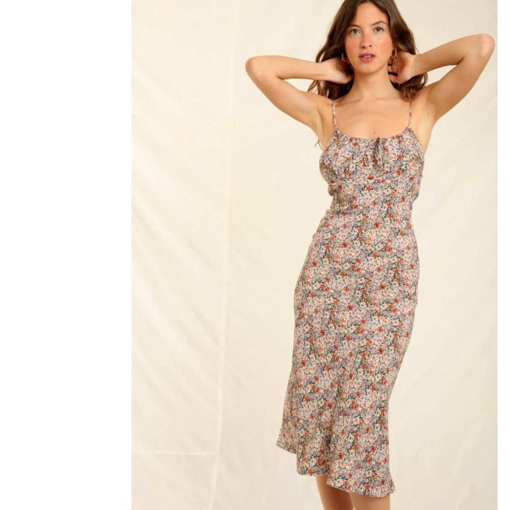 Rouje Daria Floral Midi Dress Size Small